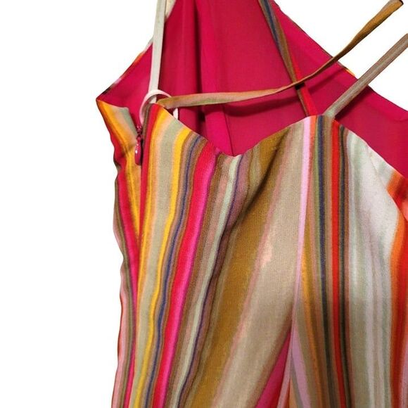 RACHEL Rachel Roy Womens Dress Striped 10 Maxi Lined Strappy Scoop Neck - Picture 9 of 10